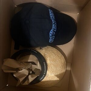 Black Baseball Cap with Blue Embroidered Text